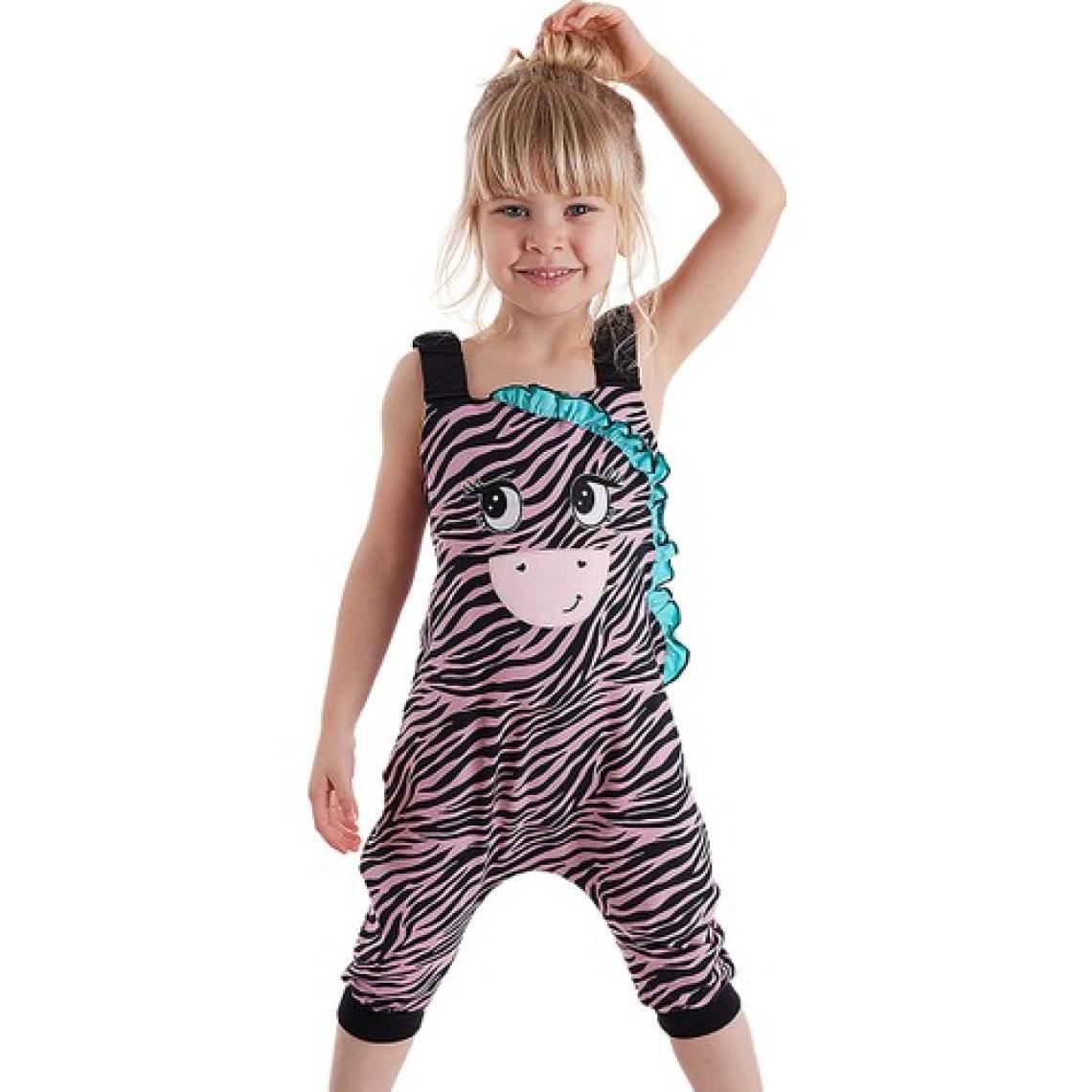 Denokids Zebra Fırfırlı Kız Çocuk Tulum