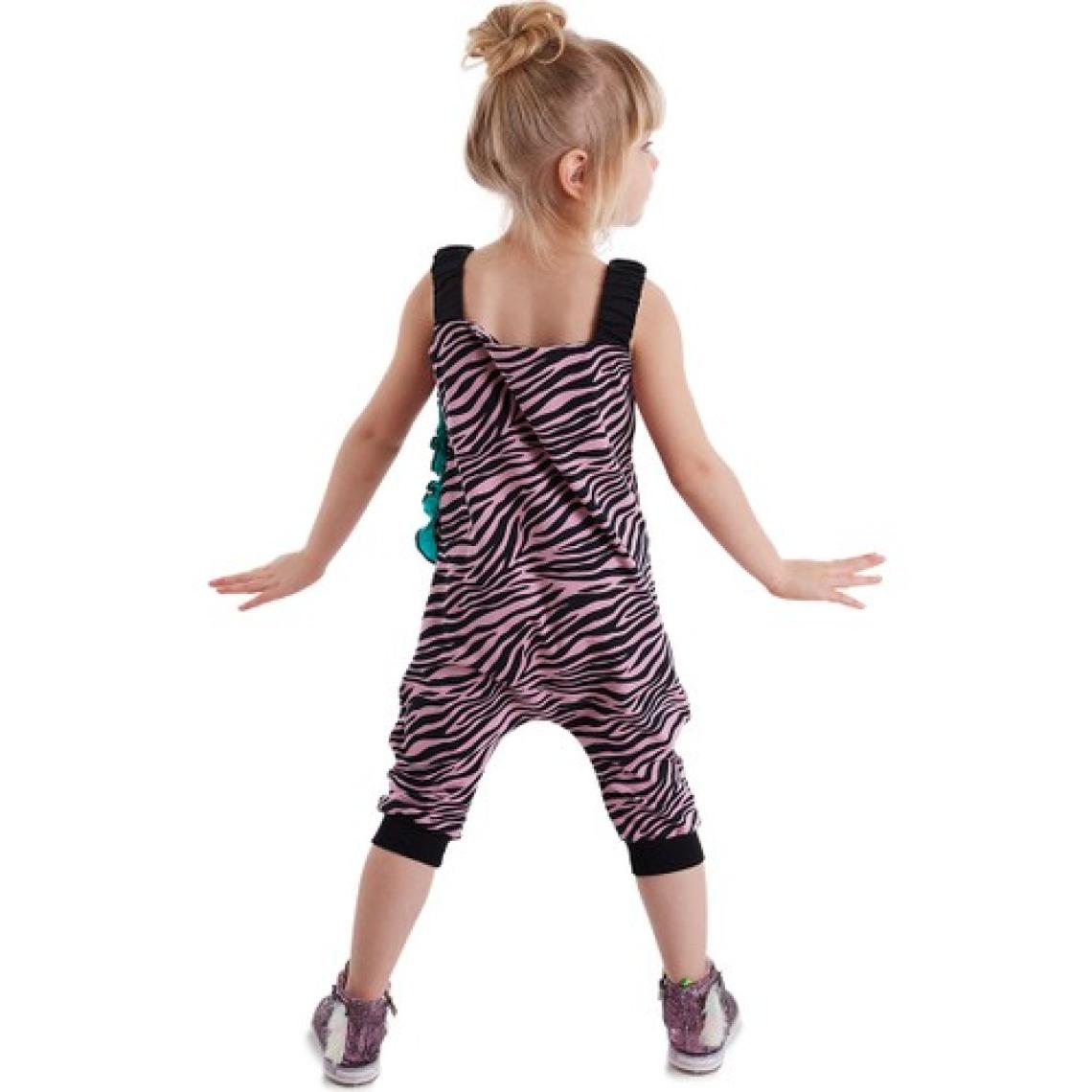 Denokids Zebra Fırfırlı Kız Çocuk Tulum