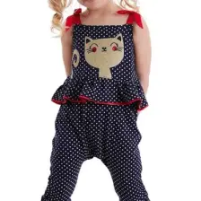 Denokids Kedi Puanlı Kız Çocuk Tulum