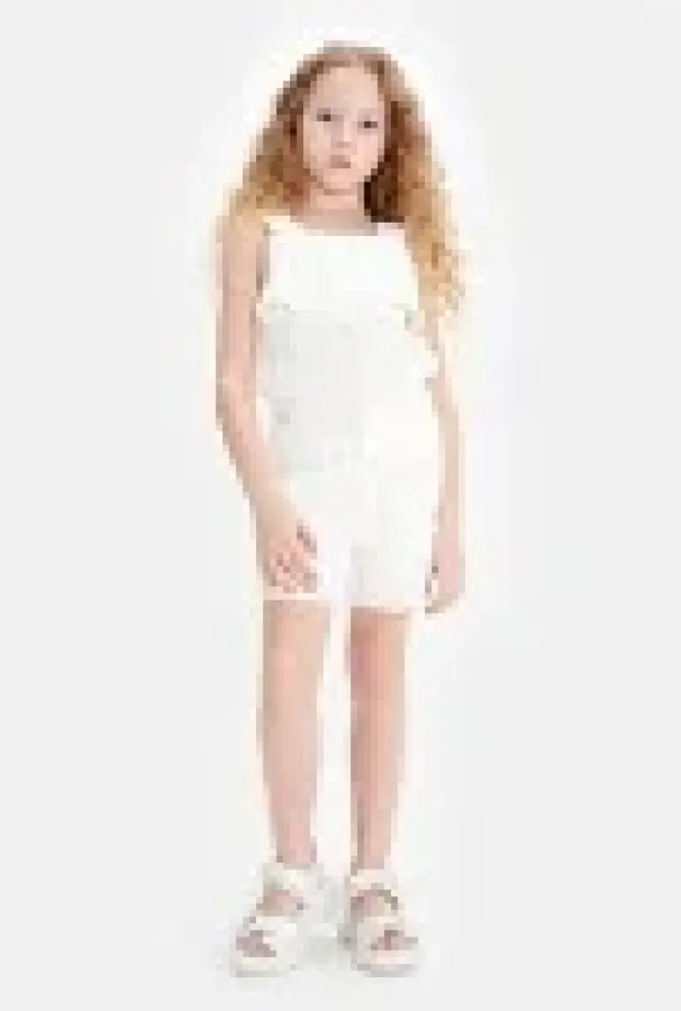 Tyess Bg Store Kız Çocuk Beyaz Tulum 23SS0TJ4801
