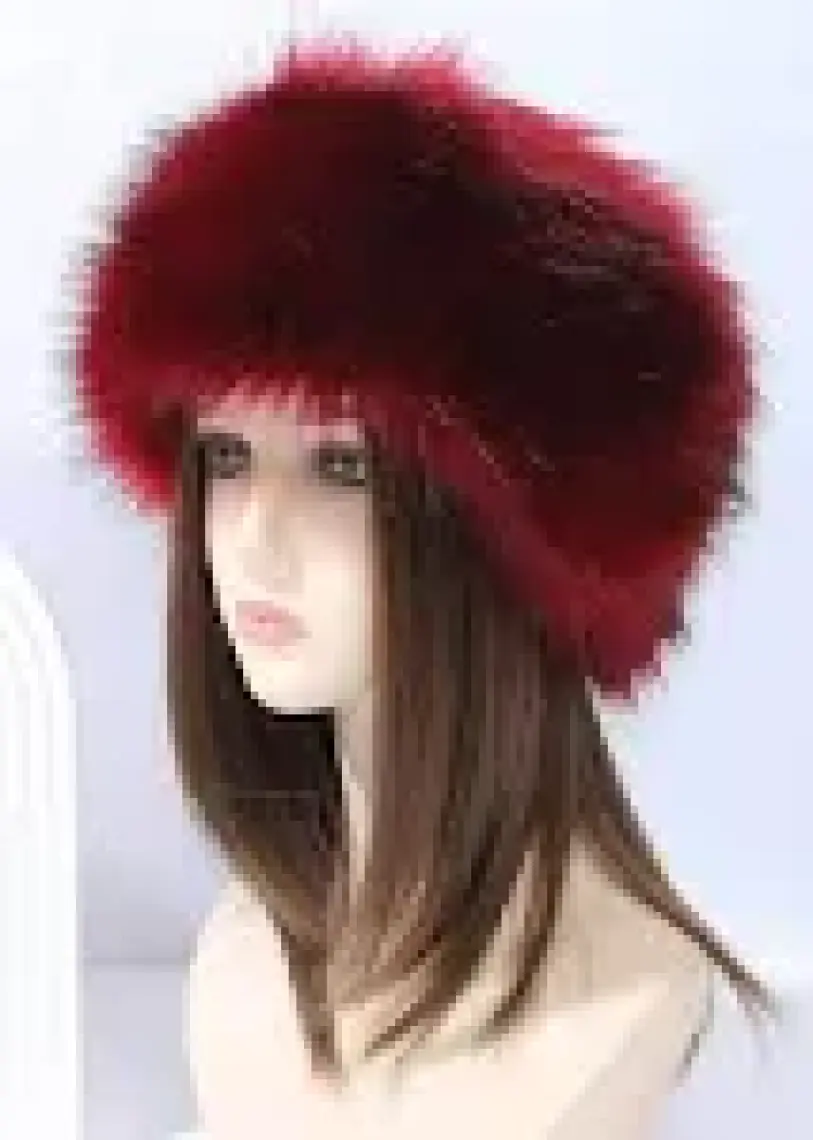 Bahels Trend Bordo Peluş Kürk Kalpak Şapka