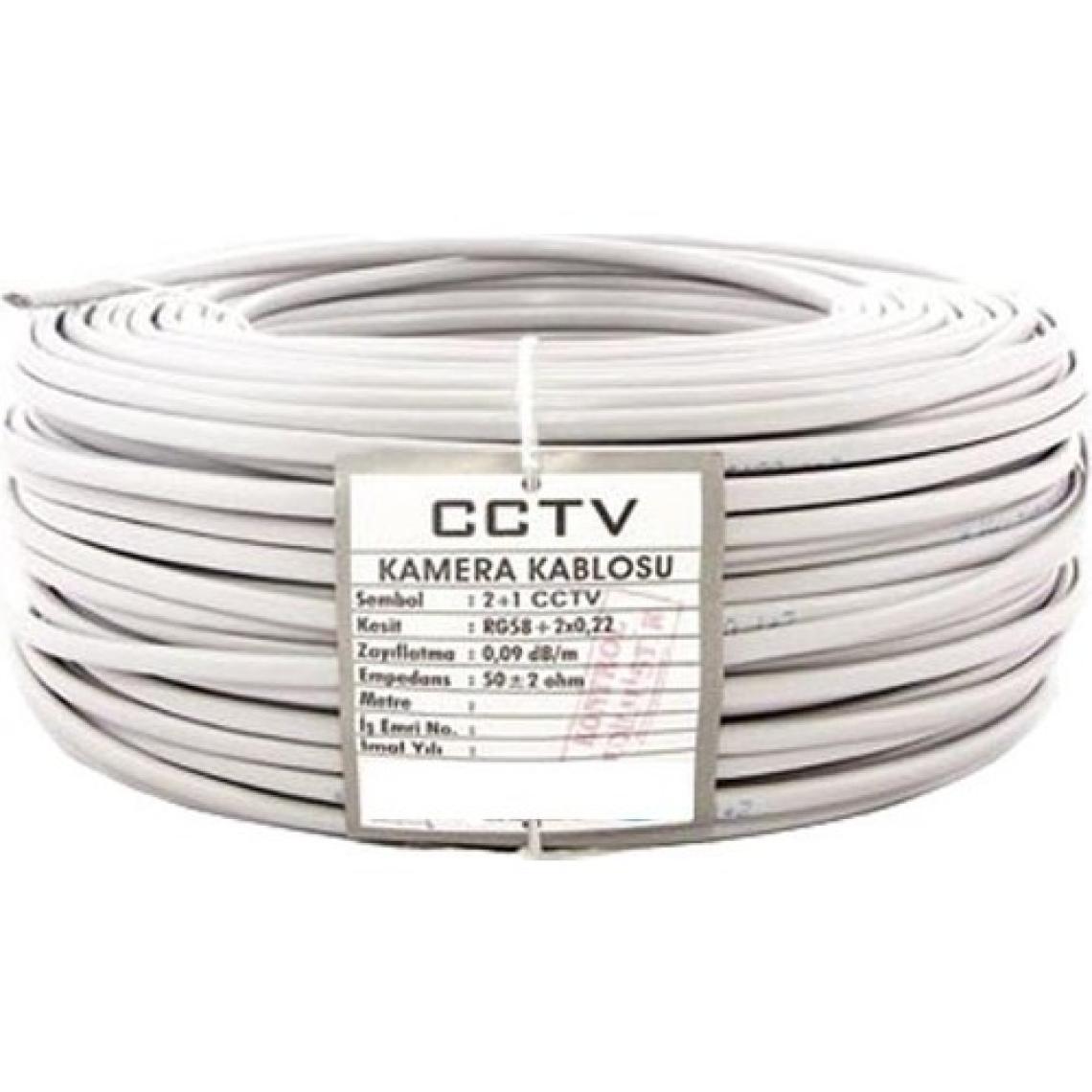 Qromax 2+1 2x0.22 Folyolu Lüks Cctv Kamera Kablosu 50MT.