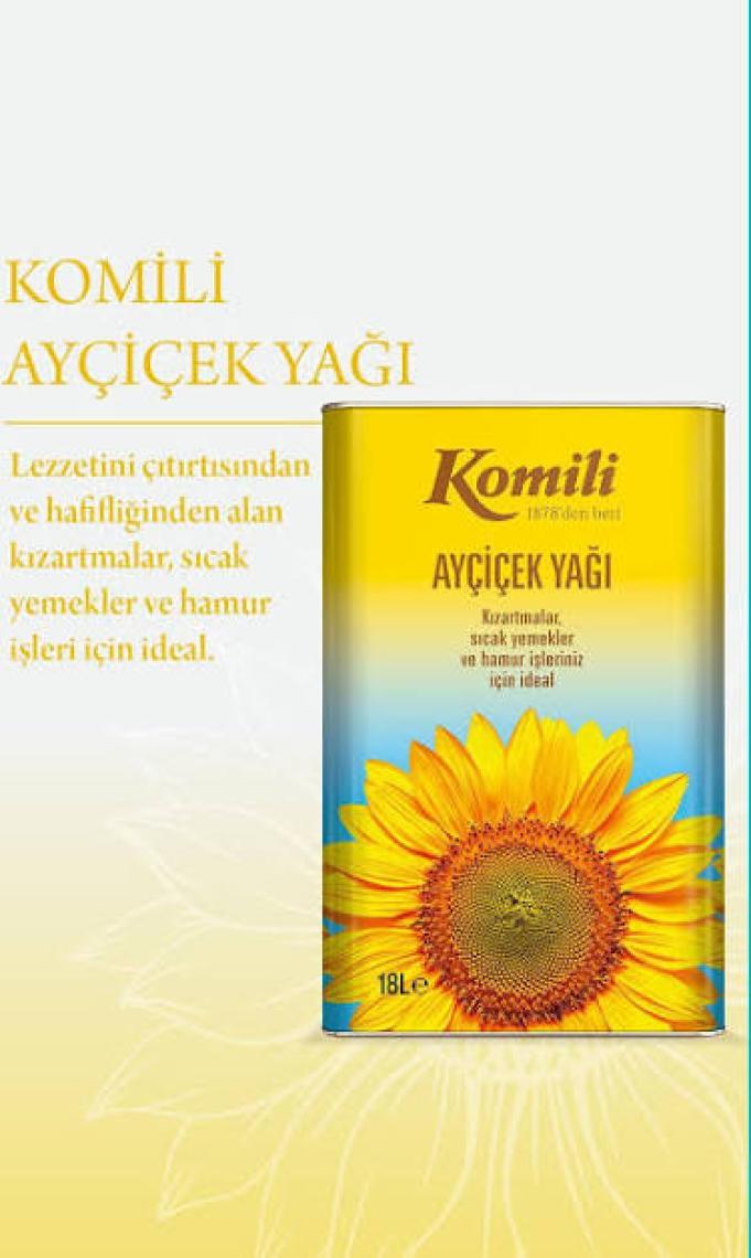 Komili Ayçiçek Yağı 18 lt kk
