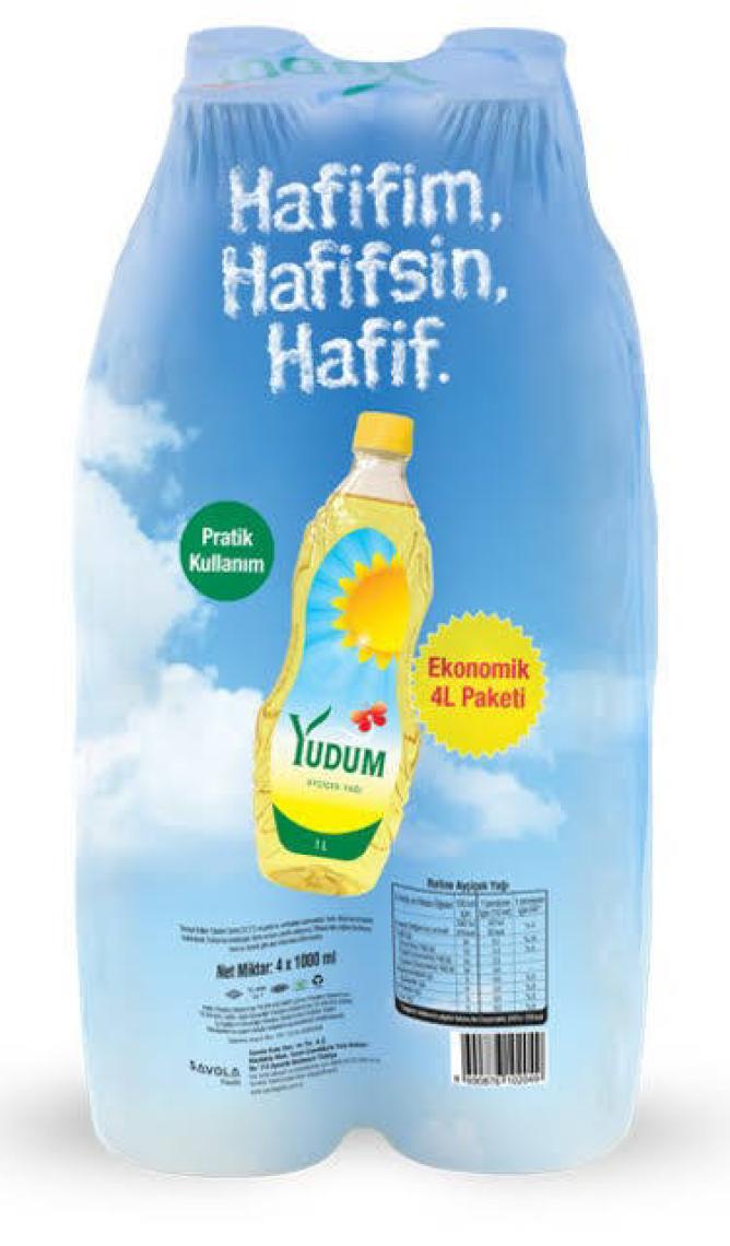 Yudum Ayçiçek Yağı 1 Lt x 4