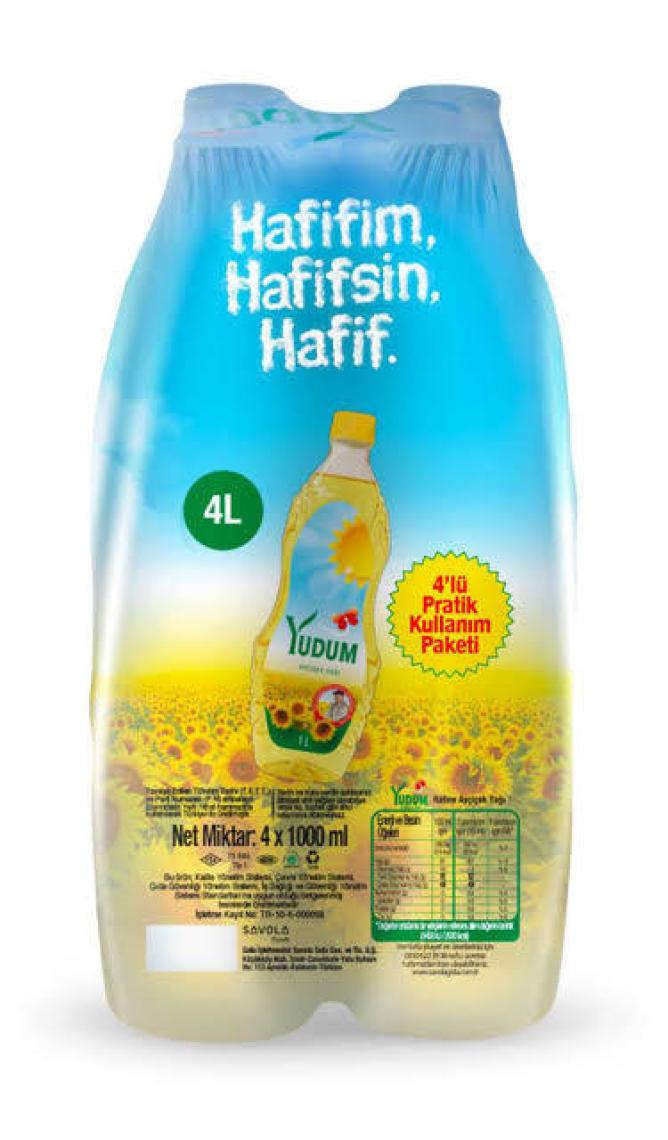 Yudum Ayçiçek Yağı 1 Lt x 4