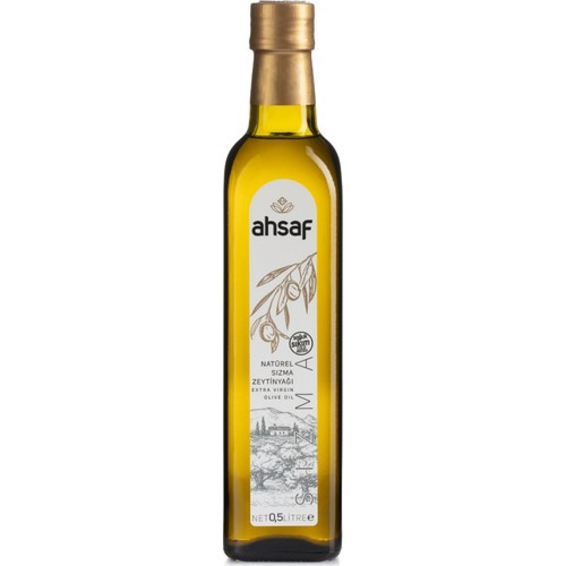 Ahsaf Soğuk Sıkım Natürel Sızma Zeytinyağı 500 ml  -Cam