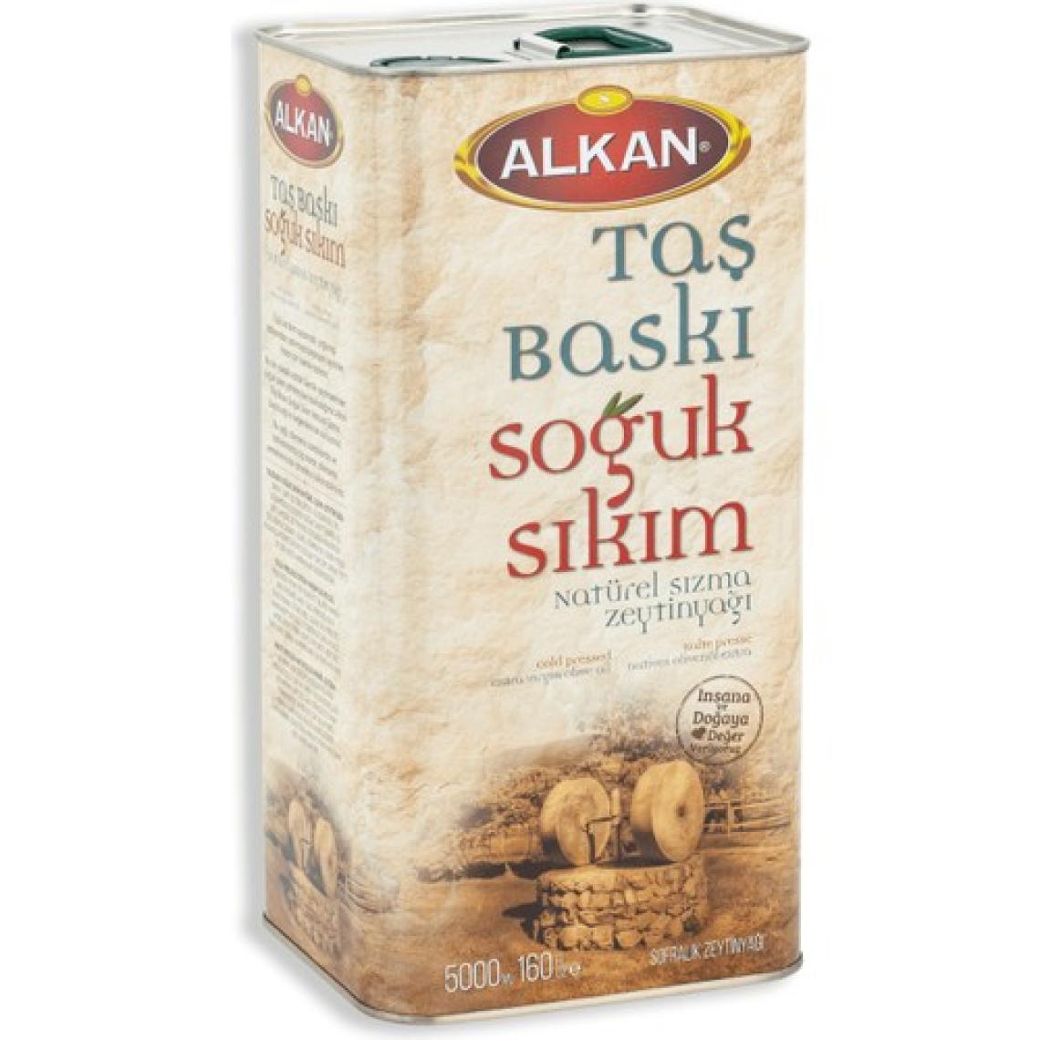 Alkan Taş Baskı Naturel Sızma Zeytinyağı 5 lt