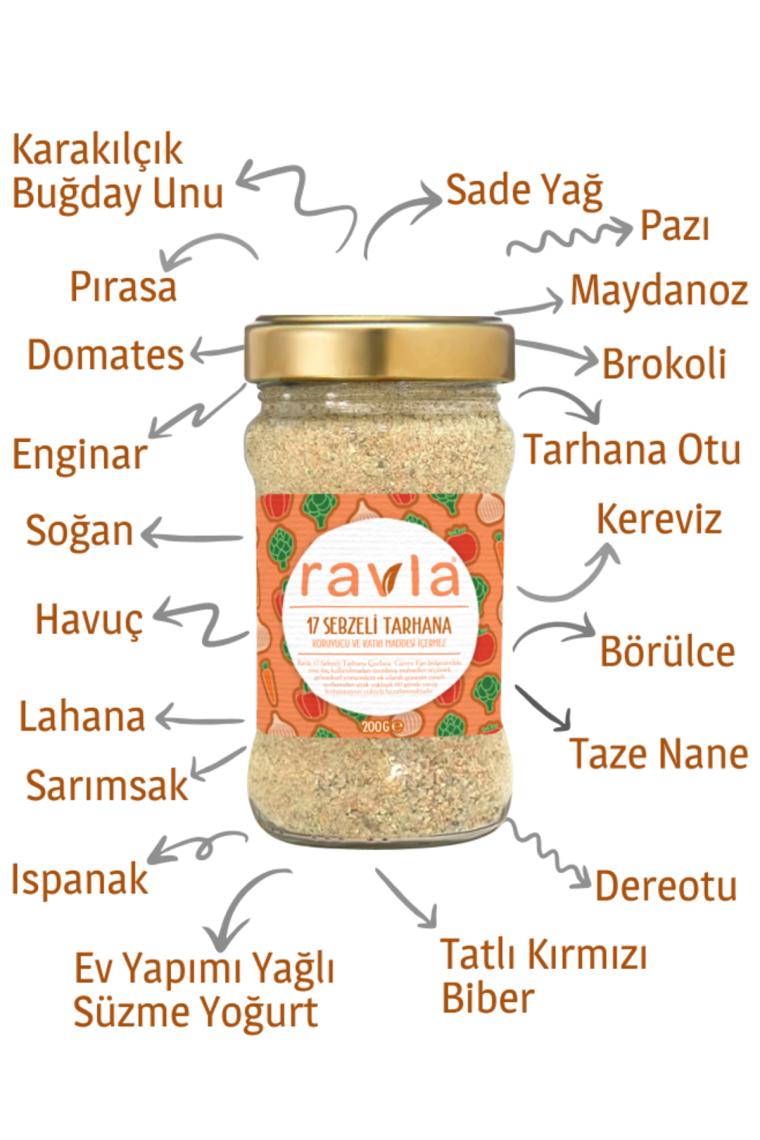 Ravla 3'lü Ürün - Kids Yüksek Polifenollü Organik Naturel Sızma Zeytinyağı 500ml / 17 Sebzeli Tarhana 200g / Kids Besleyici Karışım 250ml