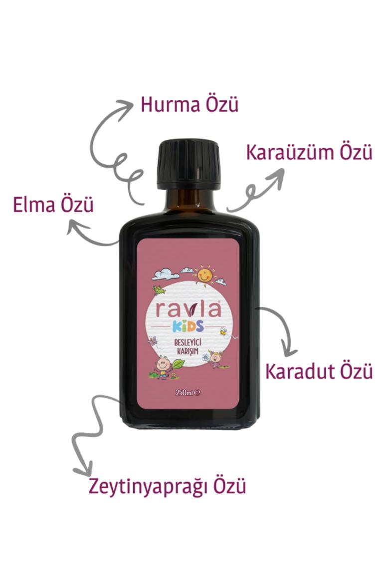 Ravla 3'lü Ürün - Kids Yüksek Polifenollü Organik Naturel Sızma Zeytinyağı 500ml / 17 Sebzeli Tarhana 200g / Kids Besleyici Karışım 250ml