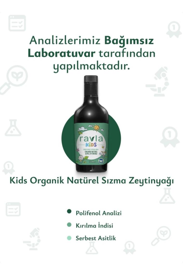 Ravla 3'lü Ürün - Kids Yüksek Polifenollü Organik Naturel Sızma Zeytinyağı 500ml / 17 Sebzeli Tarhana 200g / Kids Besleyici Karışım 250ml