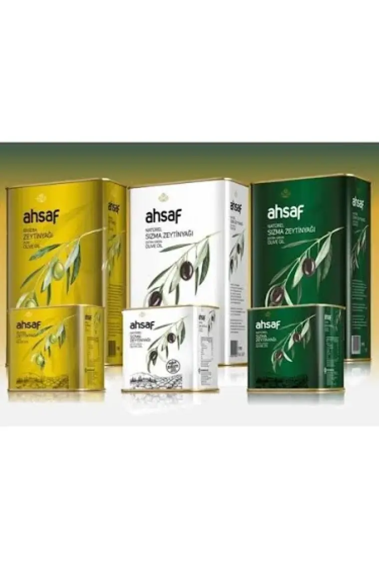Ahsaf Soğuk Sıkım Natürel Sızma Zeytinyağı 500 ml -Teneke