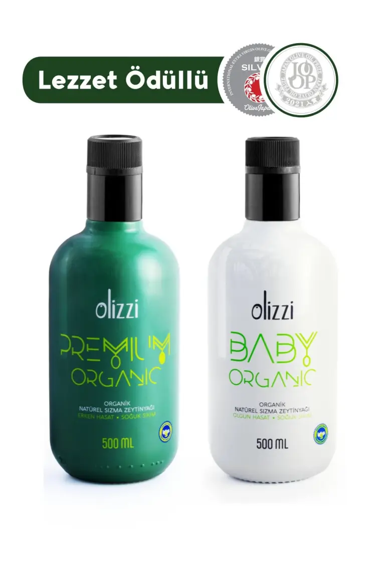 Olizzi Premium Organik ve Baby Organik Natürel Sızma Soğuk Sıkım Bebek İçin Zeytinyağı 500 ML