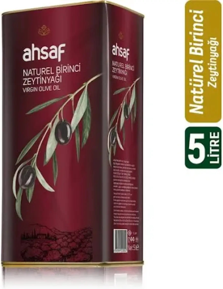 Ahsaf Natürel Birinci Zeytinyağı 5L-Teneke