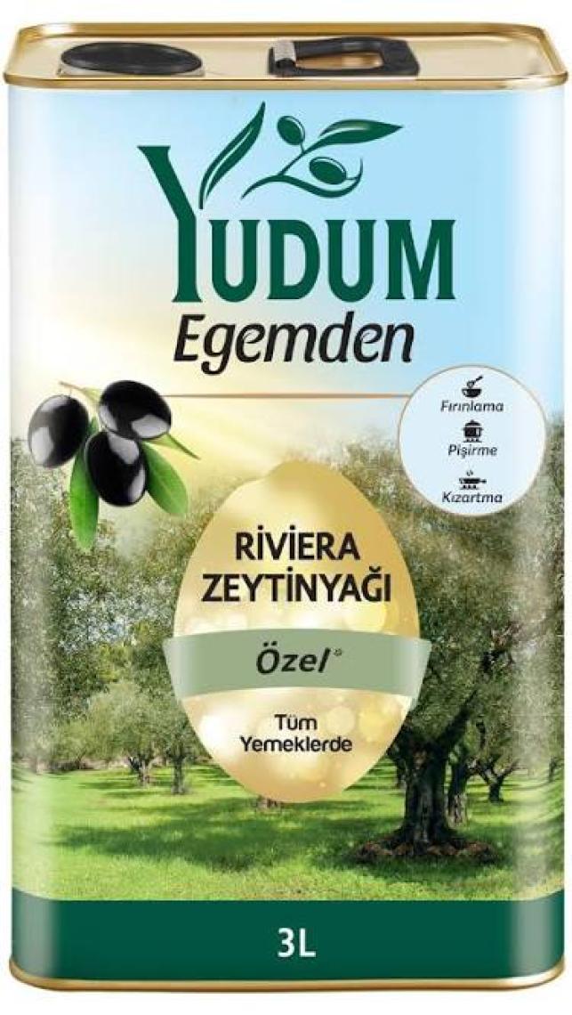 Yudum Egemden Riviera Zeytinyağı Teneke 3 LT