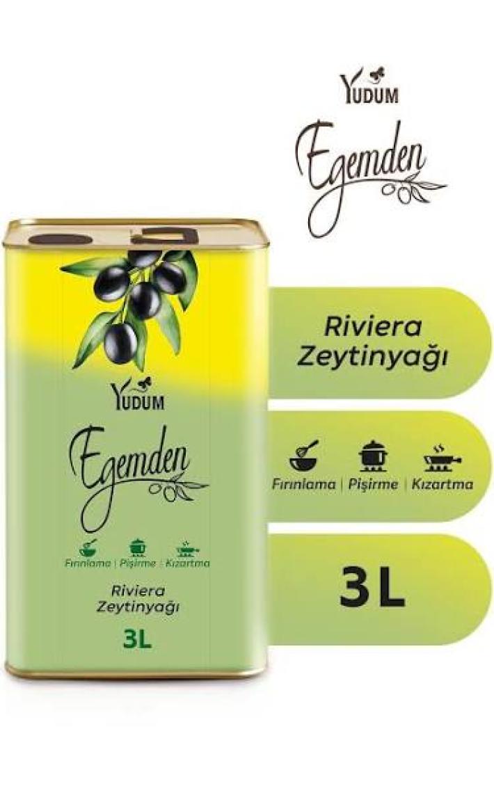 Yudum Egemden Riviera Zeytinyağı Teneke 3 LT