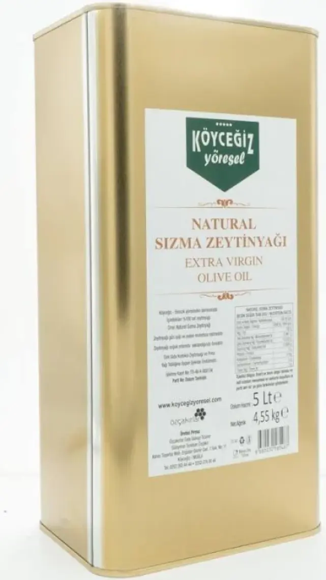 Köyceğiz Yöresel Naturel Sızma Zeytinyağı 5 Lt Teneke
