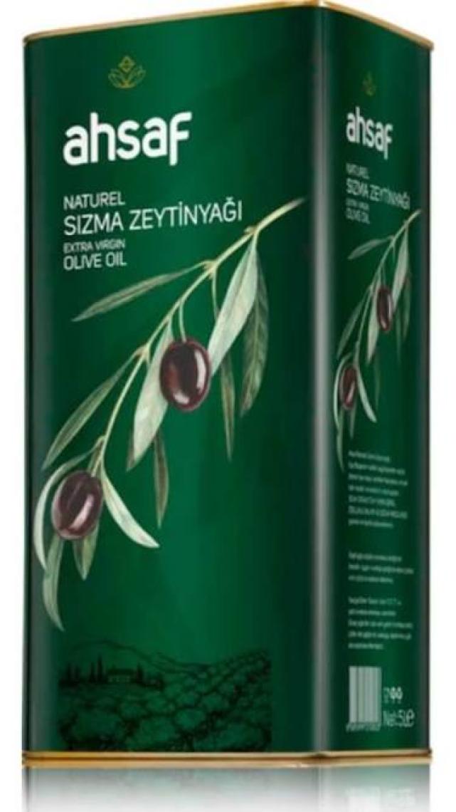Ahsaf Natürel Sızma Zeytinyağı 5L- Teneke