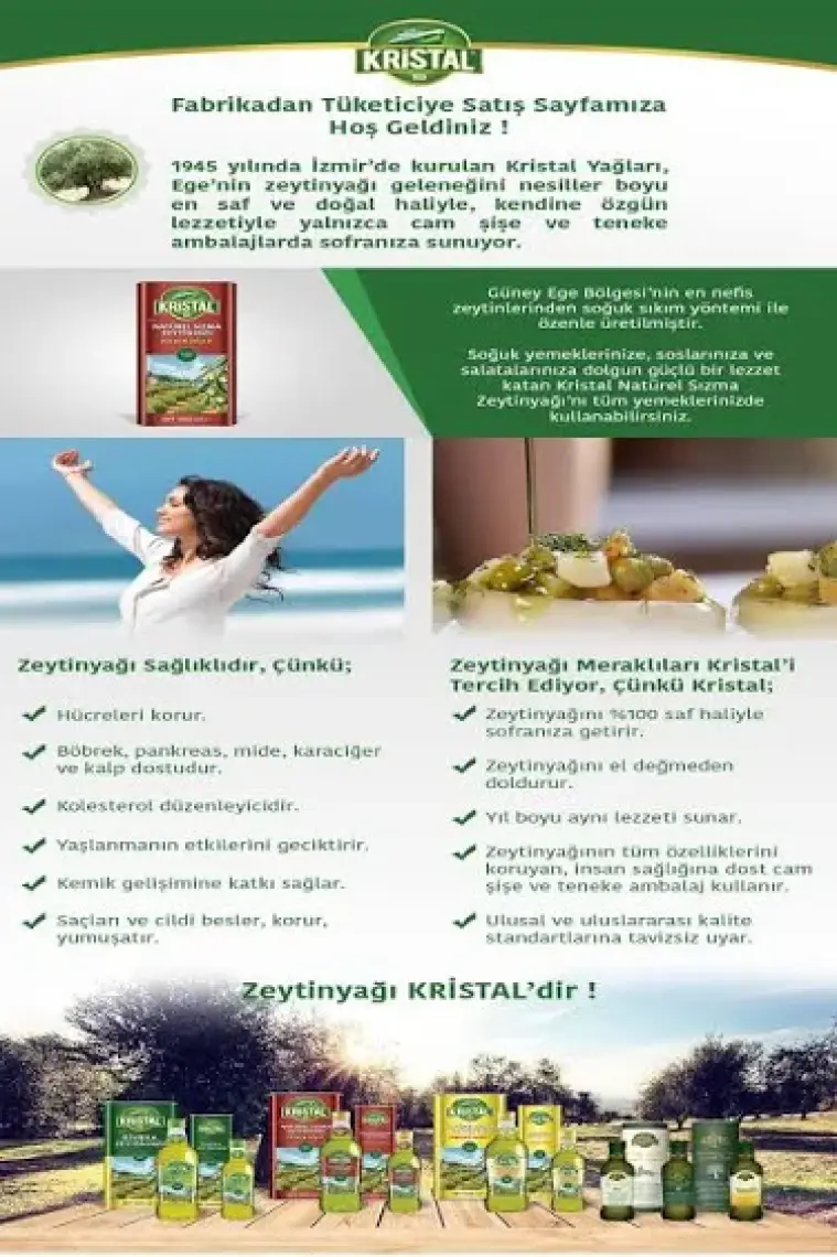 Kristal Natürel Sızma Zeytinyağı DG Teneke 5 L