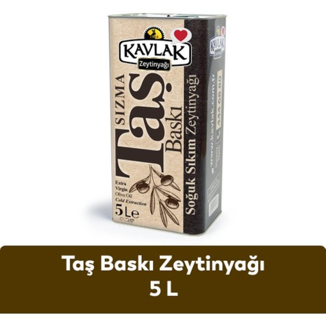 Kavlak Taş Baskı Soğuk Sıkım Zeytinyağı 5 Lt