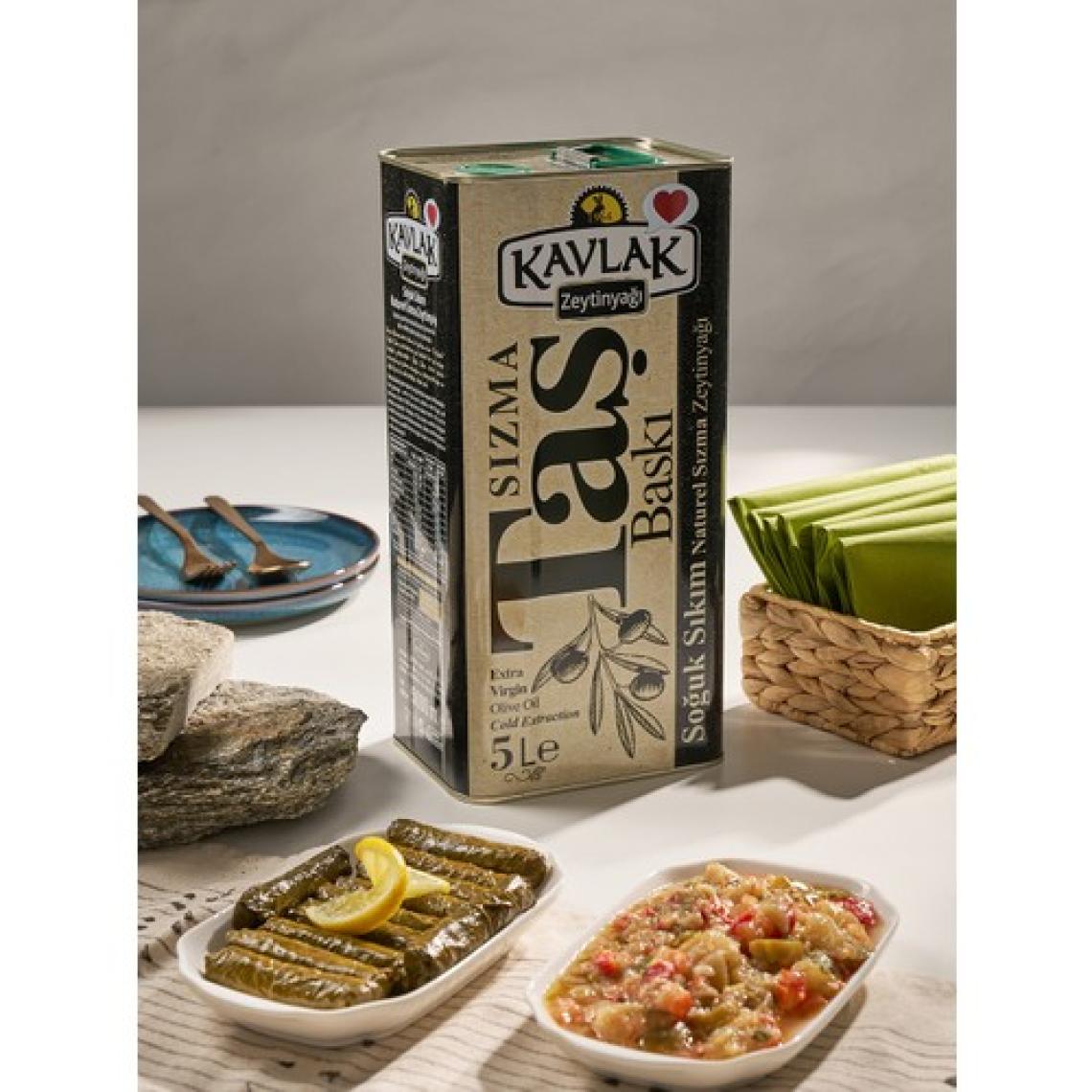 Kavlak Taş Baskı Soğuk Sıkım Zeytinyağı 5 Lt