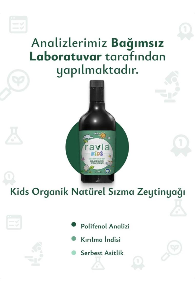 Ravla Kids Yüksek Polifenollü Organik Naturel Sızma Zeytinyağı (Antioksidan Analizli) - 500ml