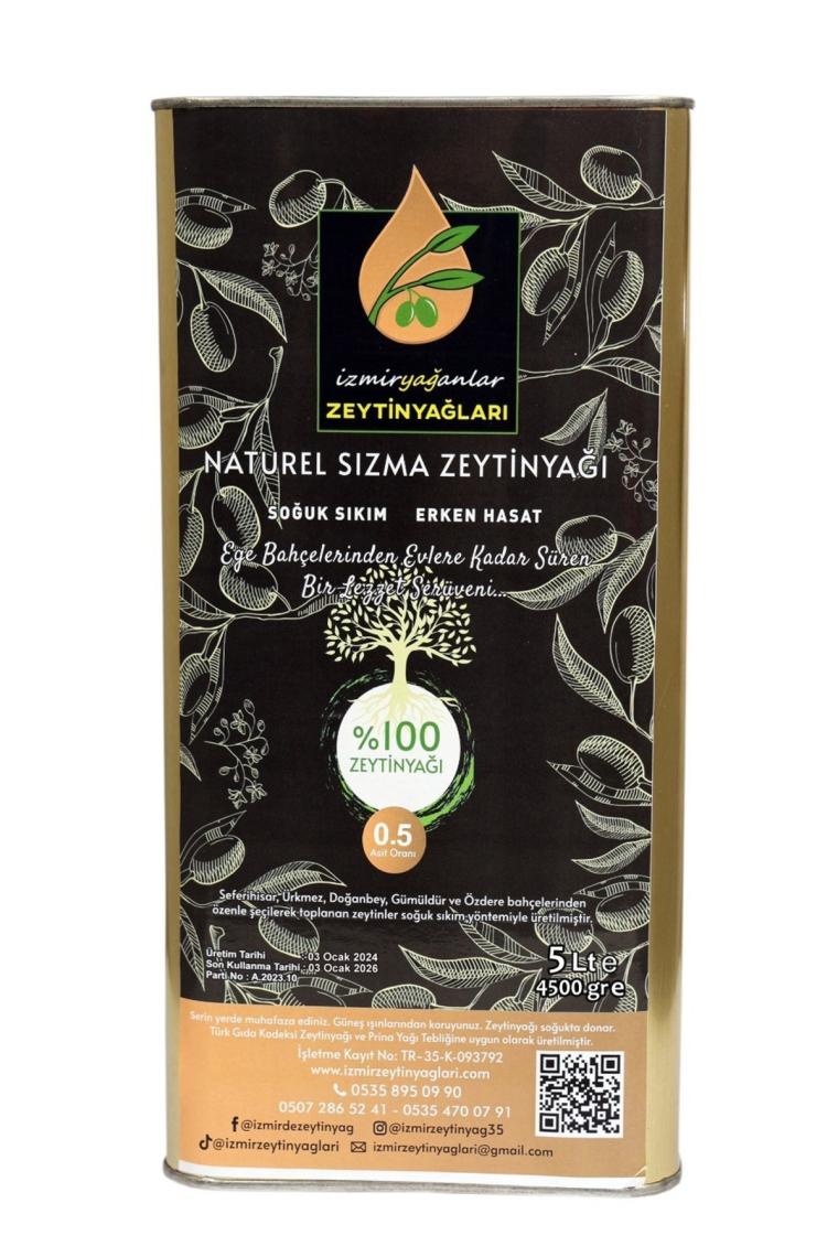 İzmir Zeytinyağları Soğuk Sıkım Zeytinyağı 5 lt