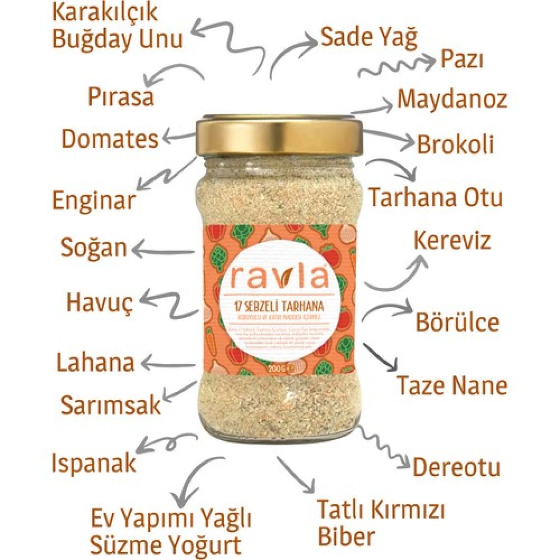 Ravla 2'li Ürün - 17 Sebzeli Tarhana 200g / Kids Yüksek Polifenollü Organik Naturel Sızma Zeytinyağı 500ml