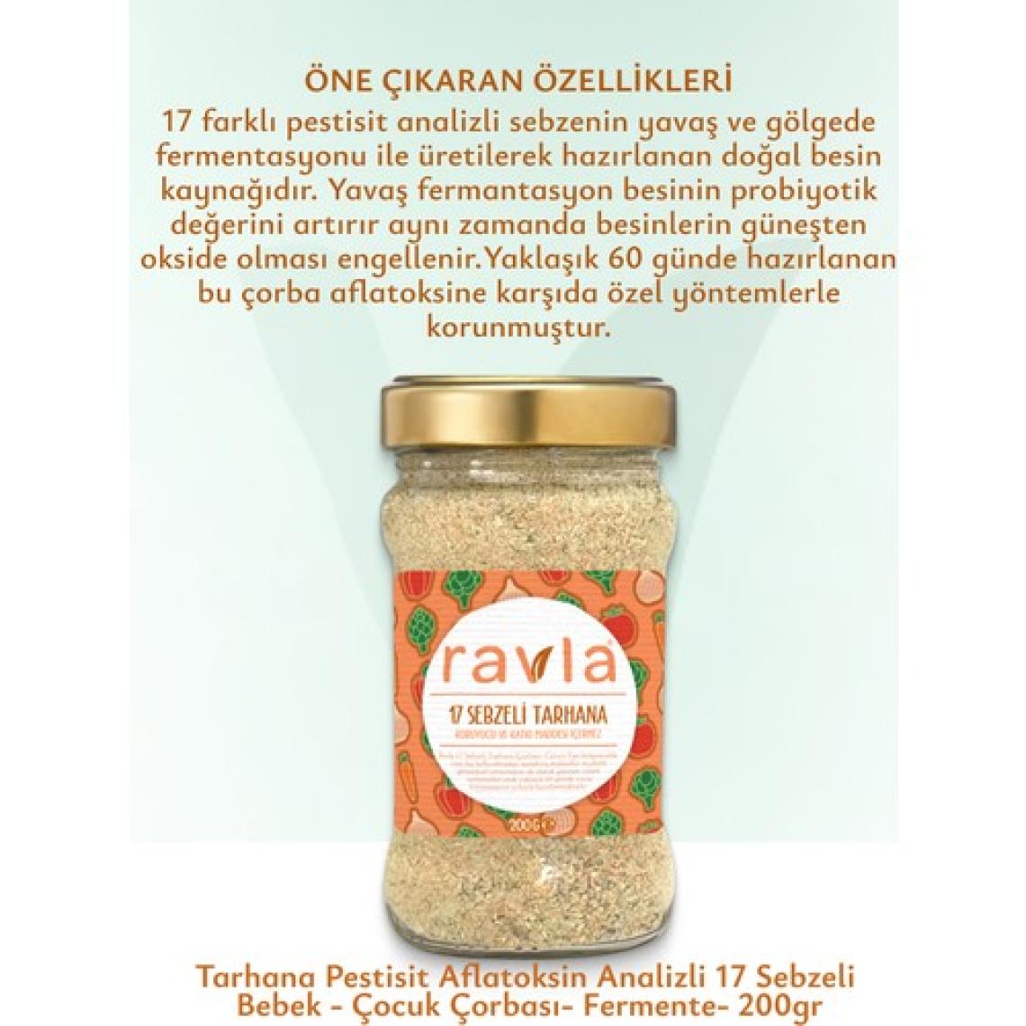 Ravla 2'li Ürün - 17 Sebzeli Tarhana 200g / Kids Yüksek Polifenollü Organik Naturel Sızma Zeytinyağı 500ml
