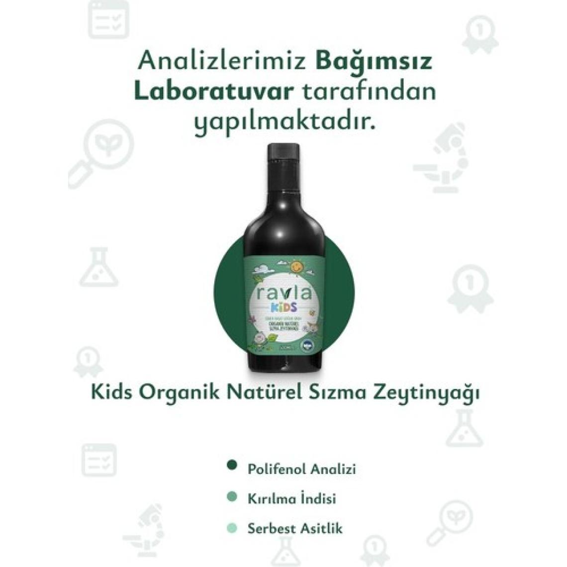 Ravla Kids Yüksek Polifenollü Organik Naturel Sızma Zeytinyağı - 500ml