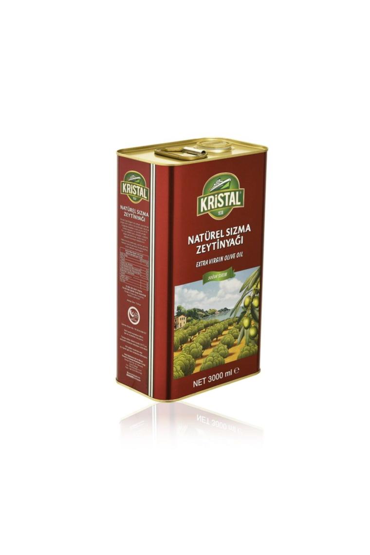Kristal Naturel Sızma Dolgun Güçlü Teneke 3 lt Zeytinyağı