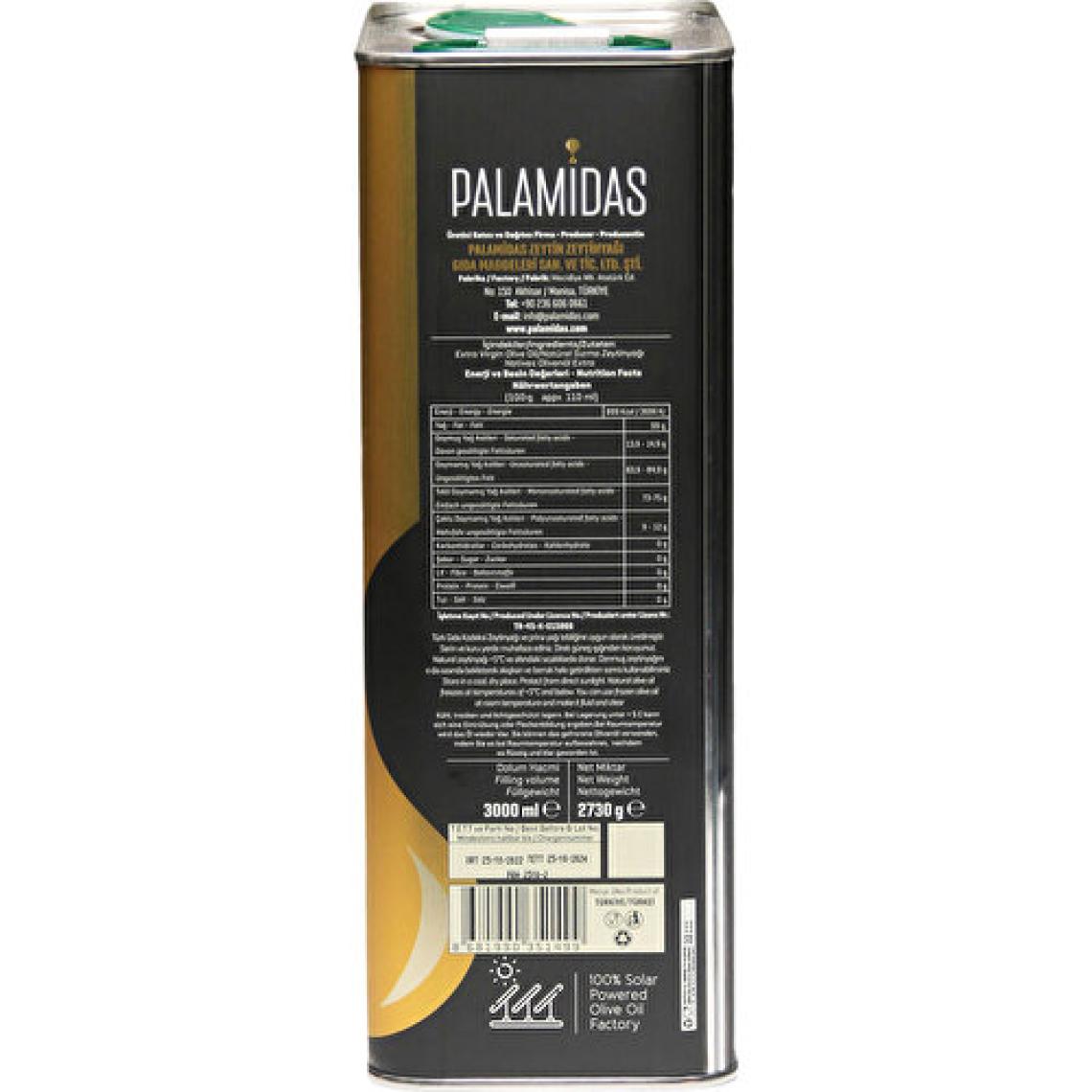 Palamidas Soğuk Sıkım Özel Harman Natürel Sızma Zeytinyağı 3 Lt