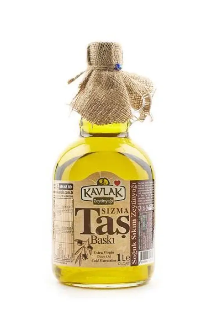 Kavlak Taş Baskı Zeytinyağı 1 Lt Gallone Cam Şişe
