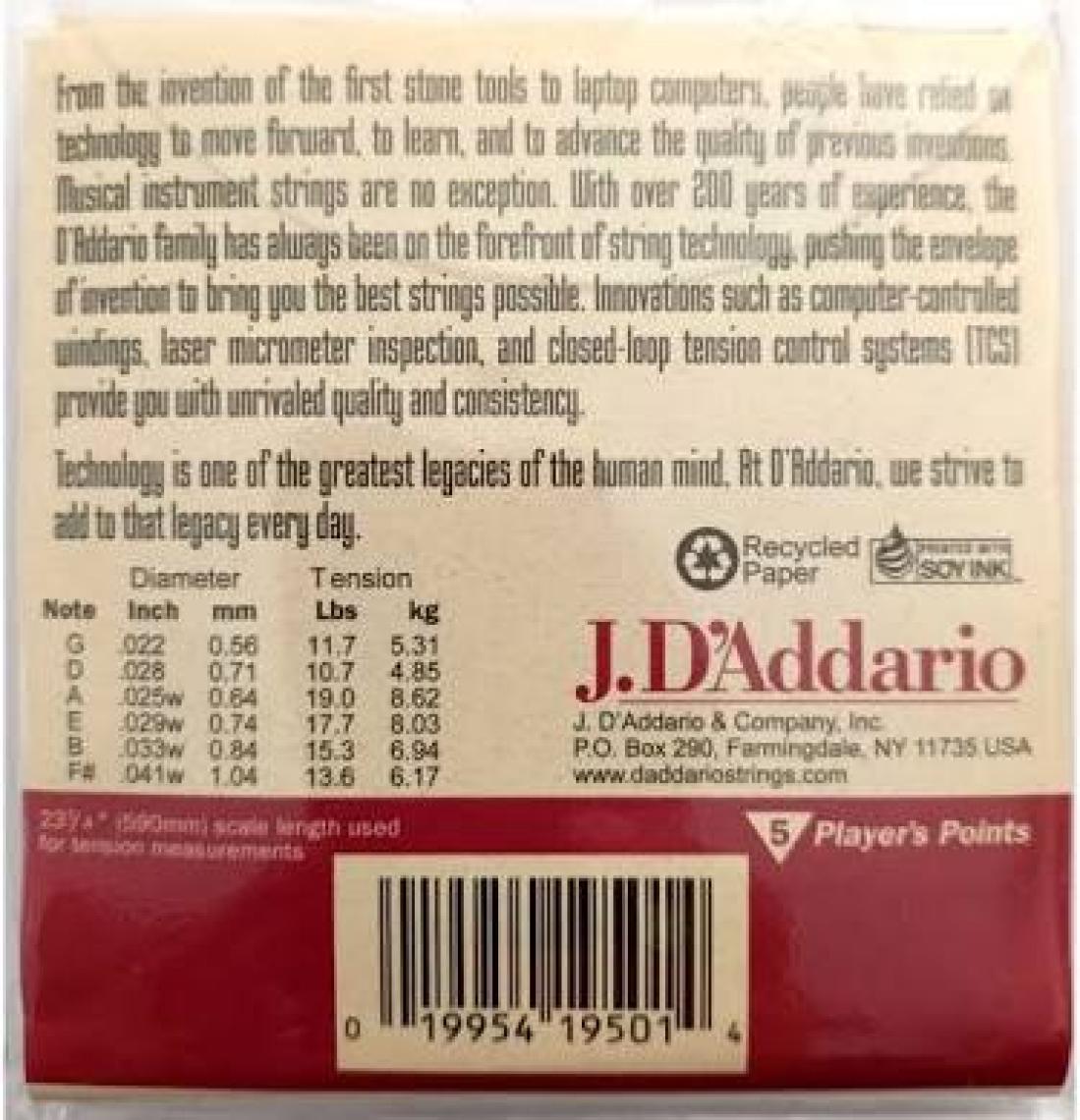 D'Addario Daddario J95 Ud Teli Takım