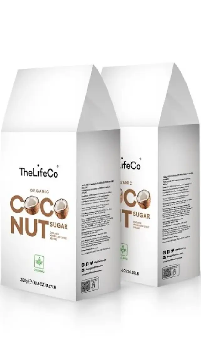 TheLifeCo Organik Hindistan Cevizi Şekeri 300g x 2 Adet (Glutensiz, Vegan)
