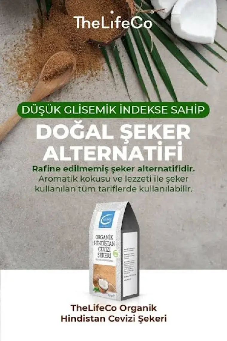 TheLifeCo Organik Hindistan Cevizi Şekeri 300g x 2 Adet (Glutensiz, Vegan)