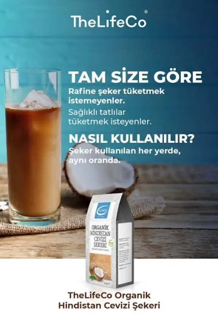 TheLifeCo Organik Hindistan Cevizi Şekeri 300g x 2 Adet (Glutensiz, Vegan)