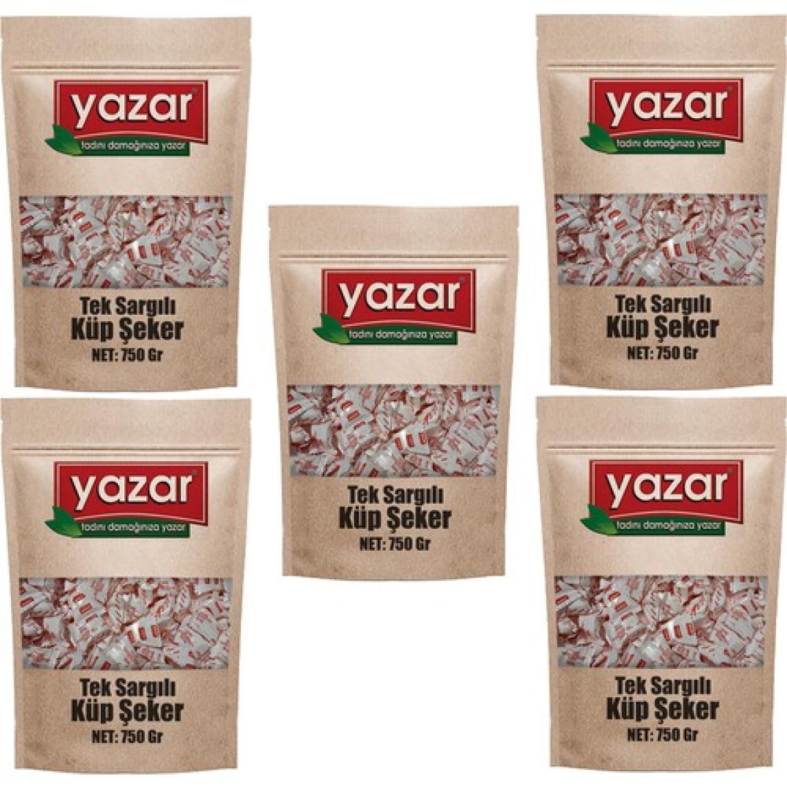 Yazar Tek Sargılı Küp Şeker 5 x 750 gr