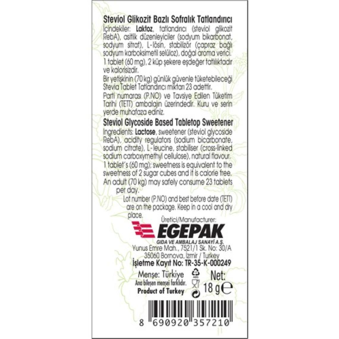 Takita Stevia Tatlandırıcı 300 Tablet