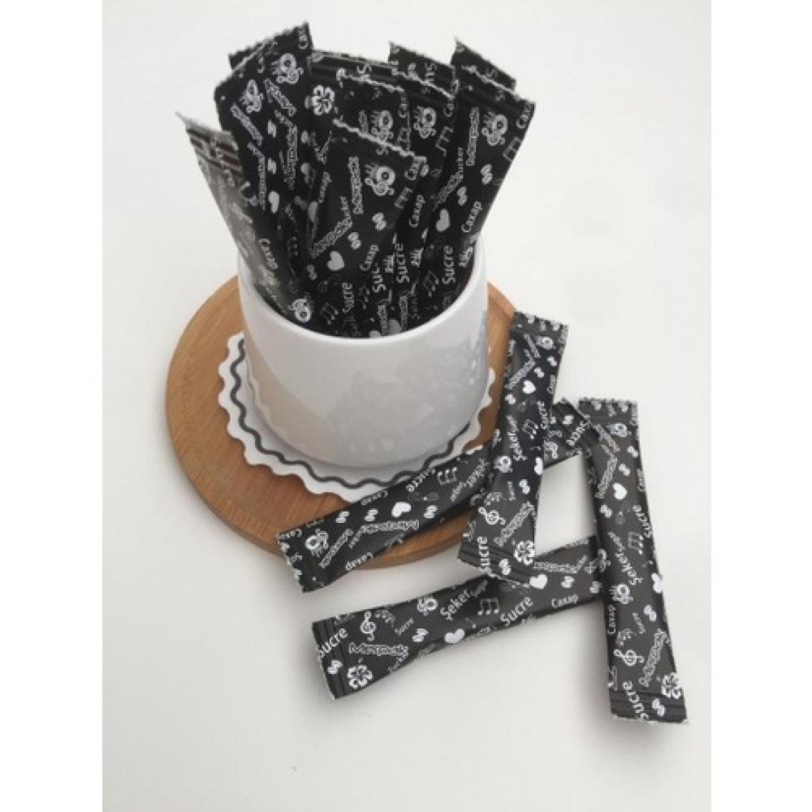 Merpak Ambalaj Stick Şeker Siyah Baskılı Toz Şeker 1000 x 3 gr