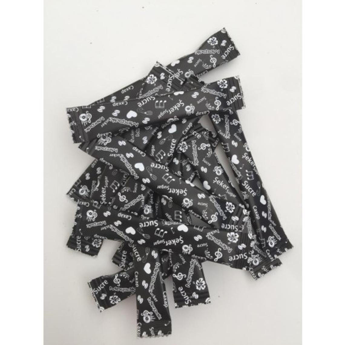 Merpak Ambalaj Stick Şeker Siyah Baskılı Toz Şeker 1000 x 3 gr