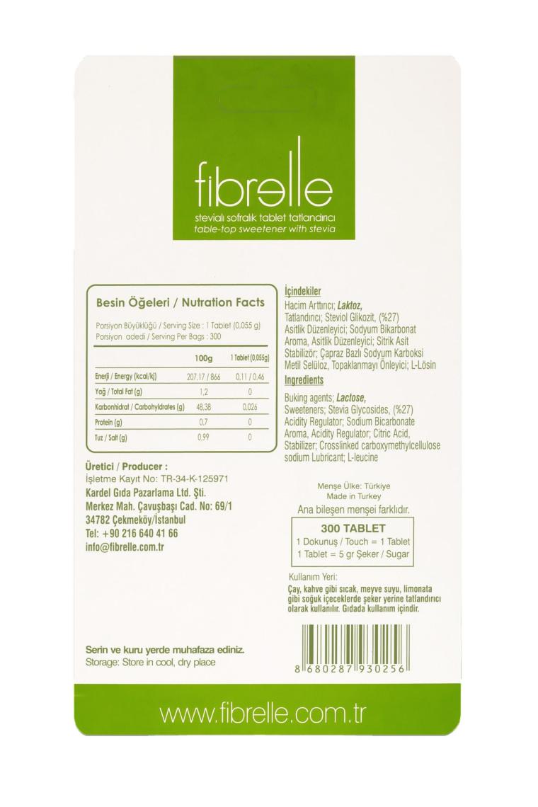 Fibrelle Stevialı Tablet Tatlandırıcı 300'lü