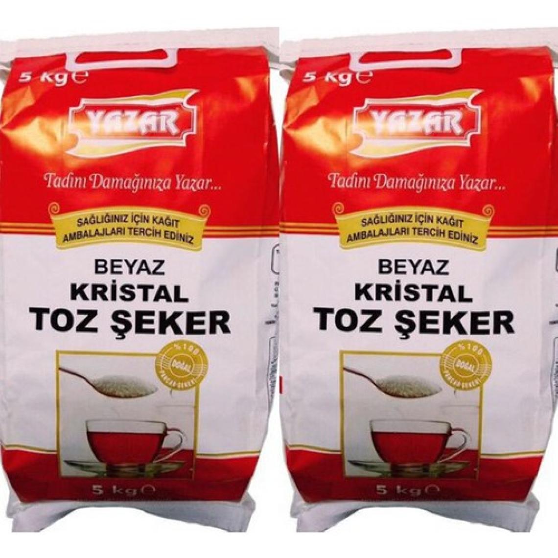 Yazar Kağıt Ambalaj (Kraft) Kristal Toz Şeker 5 kg x 2'li