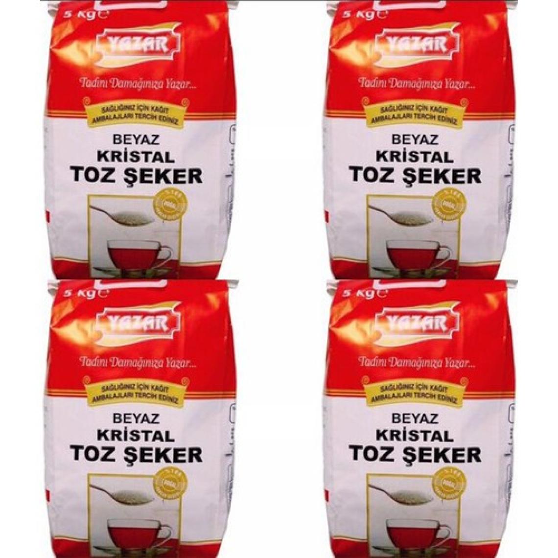 Yazar Kağıt Ambalaj (Kraft) Kristal Toz Şeker 5 kg x 4'lü