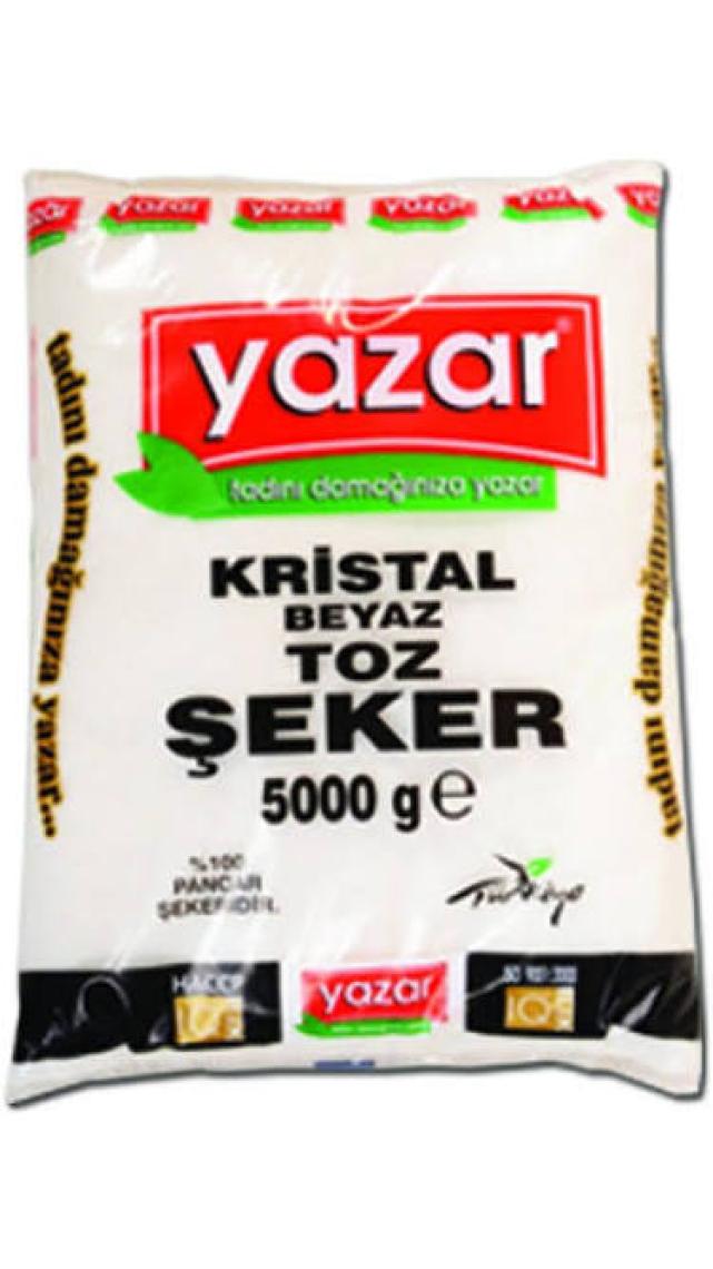 Yazar Toz Şeker Kristal 5 kg x 3