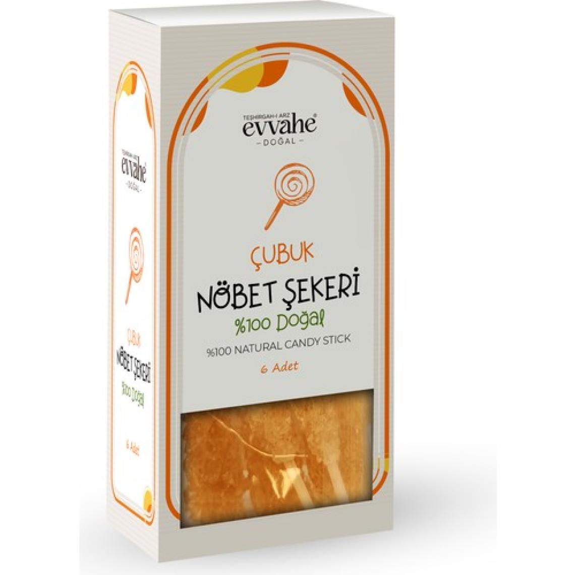 Evvahe Doğal Çubuk Nöbet Şekeri 6'lı Paket – Şekersiz, Özel Üretim ve Geleneksel Tariften Gelen Lezzet
