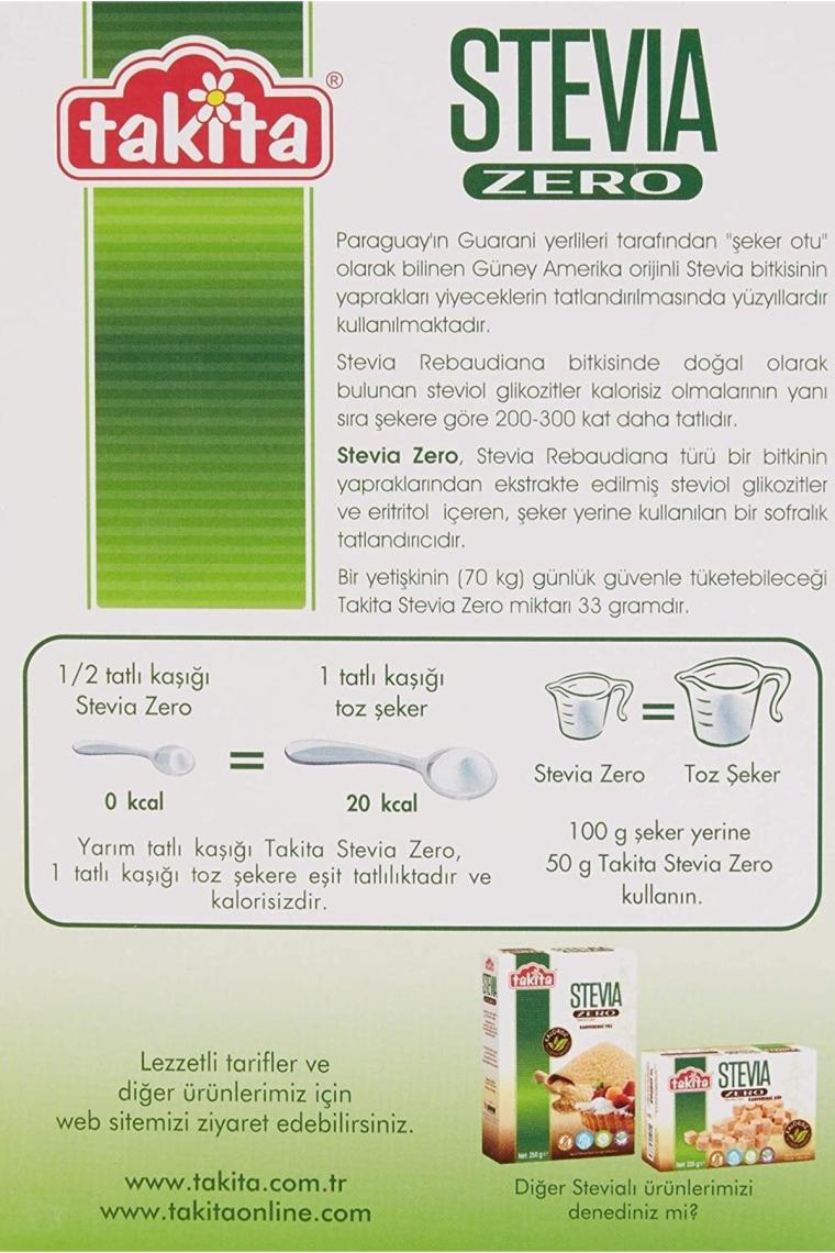 Stevia Zero Toz Tatlandırıcı 250 gr