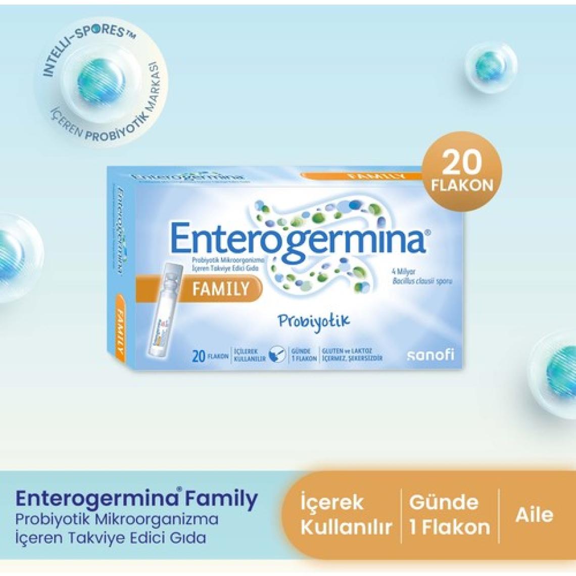 Enterogermina Aile 20 Flakon 4 Milyar Bacillus Clausii Sporu İçeren Probiyotik