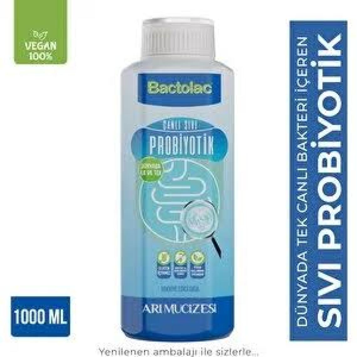 Bactolac Aktif Probiyotik - 1000 ml (Dünyada Canlı Organizma İçeren Tek Sıvı Probiyotik) Canlı Probiyotik