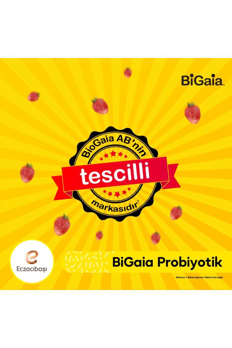 Eczacıbaşı Bigaia Probiyotik Çilek Aromalı Çiğneme 10 Tablet