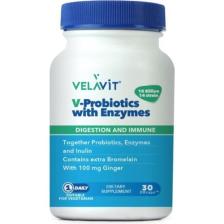 Velavit V-Probiotics With Enzymes 30 Kapsül